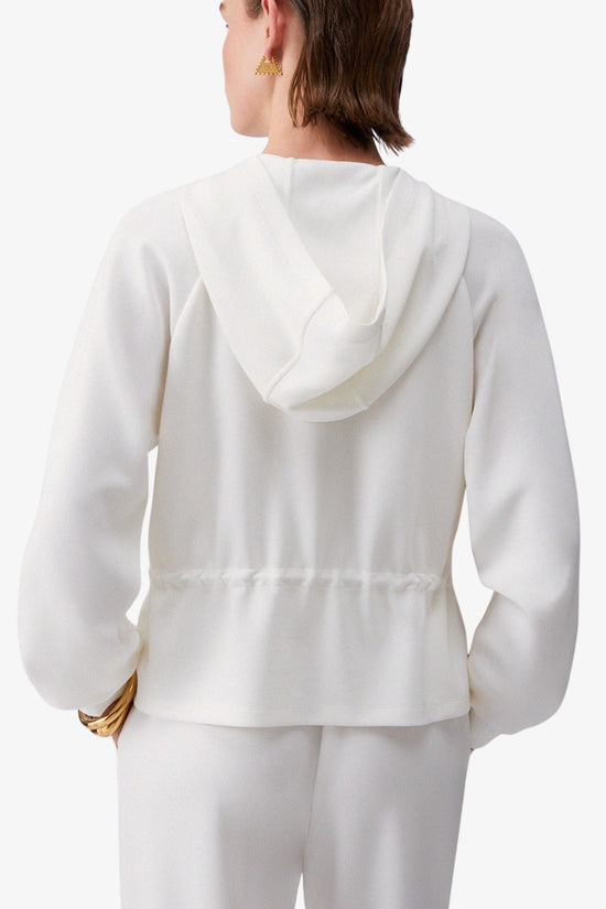  Felpa Full Zip Con Cappuccio In Scuba-liu jo-Bianco-Special_-Ta6076 js869 10105-4  