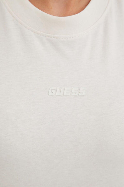 guess T-Shirt Corta Bande Logo Britney Bianco Donna, foto 4