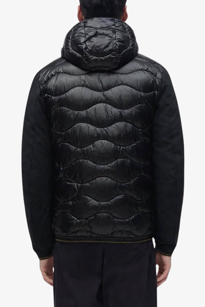blauer Piumino Full Zip Con Cappuccio E Maniche In Neoprene Albert Nero Uomo, foto 4