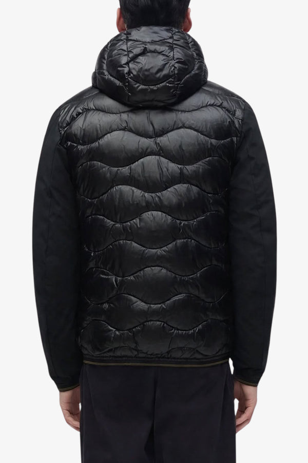 blauer Piumino Full Zip Con Cappuccio E Maniche In Neoprene Albert Nero Uomo, foto 4