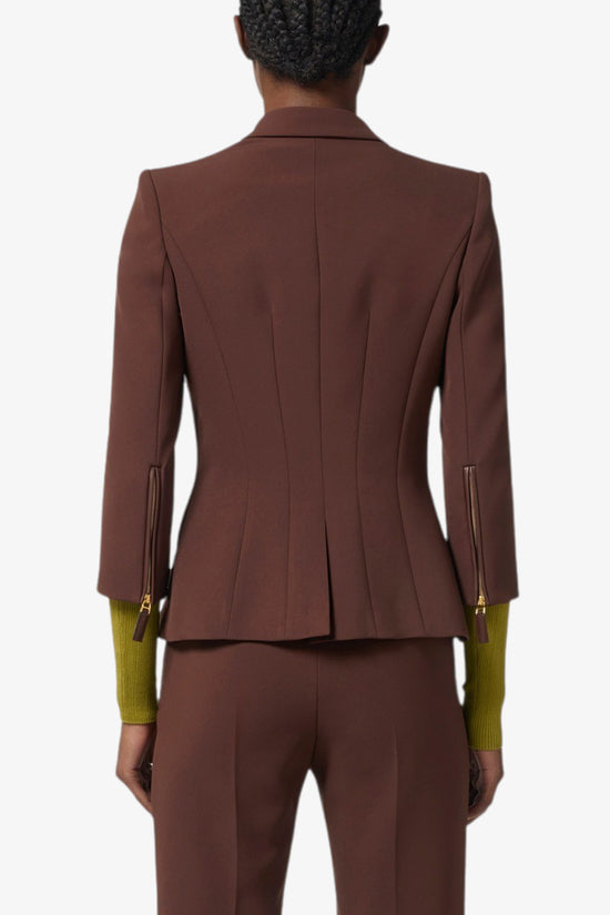  Giacca Blazer Doppiopetto In Doppio Crepe-elisabetta franchi-Marrone-Special_-Gi17456e2 ea3-4  