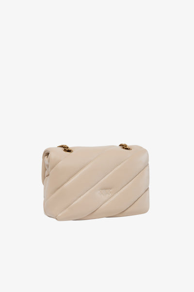 pinko Borsa A Tracolla Mini Love Bag Puff Maxi Quilt Beige Donna, foto 4