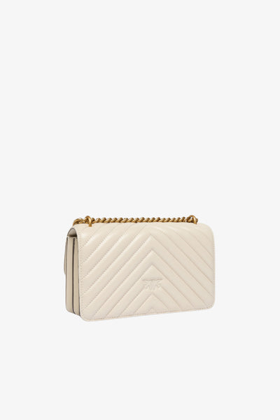 pinko Borsa A Tracolla Mini Love Bag One Chevron Bianco Donna, foto 4