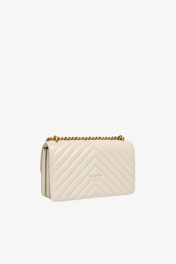 pinko Borsa A Tracolla Mini Love Bag One Chevron Bianco Donna, foto 4
