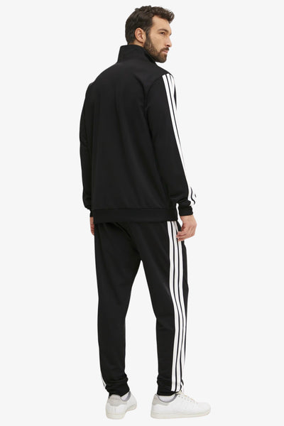 adidas performance Tuta Full Zip 3-Stripes Nero Uomo, foto 4