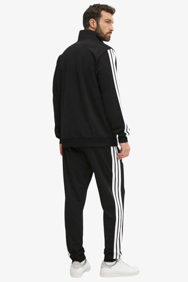 adidas performance Tuta Full Zip 3-Stripes Nero Uomo, foto 4