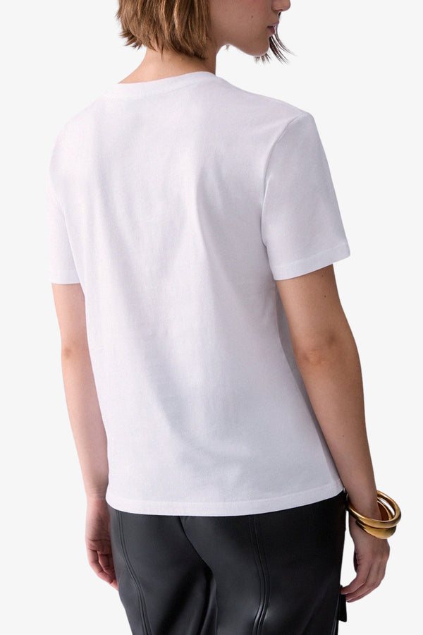 liu jo T-Shirt Maniche Corte Con Stampa E Catenine Bianco Donna, foto 4