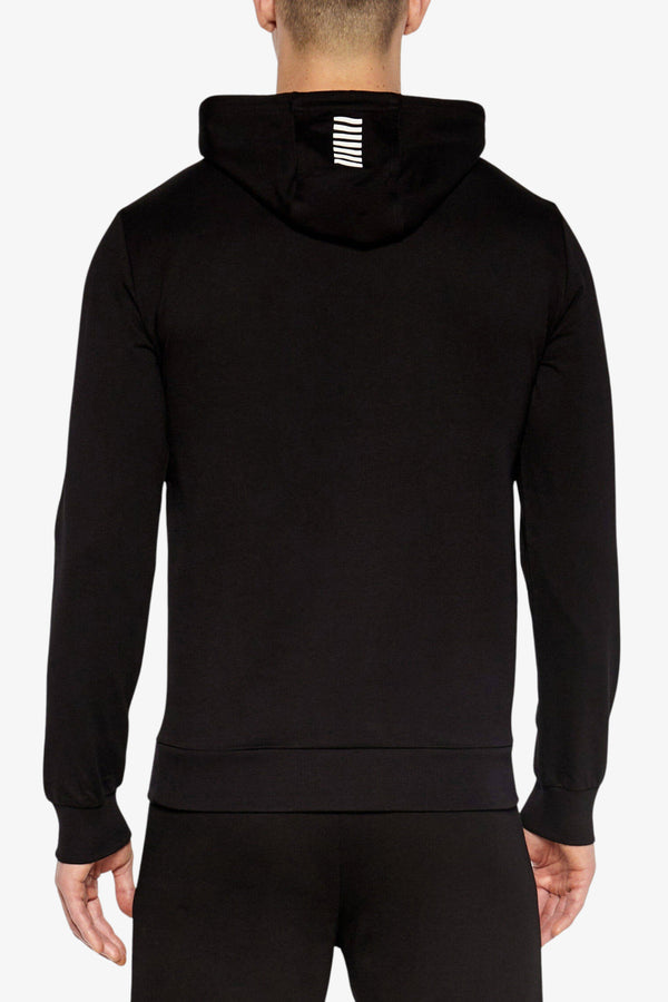 emporio armani ea7 Felpa Con Cappuccio Core Identity Nero Uomo, foto 4