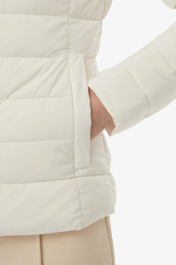 guess Piumino Full Zip Con Cappuccio Solid Bianco Donna, foto 4