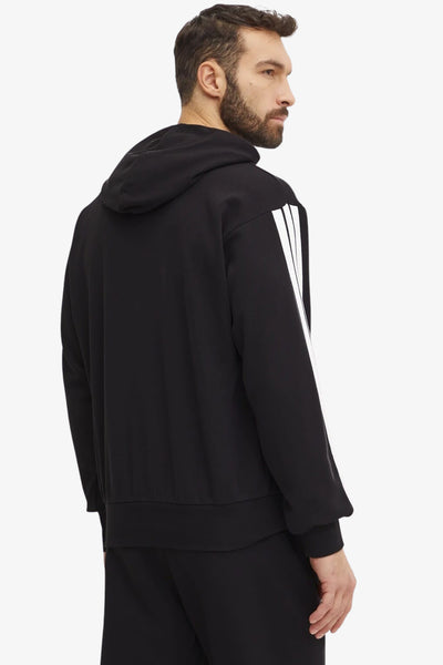adidas performance Felpa Con Cappuccio 3-Stripes Graphic Nero Uomo, foto 4