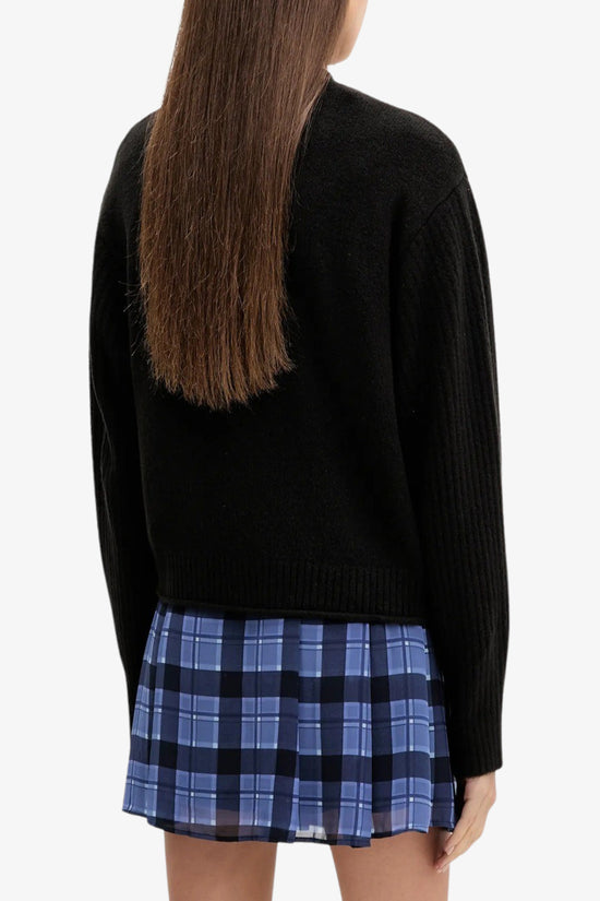  Maglione Girocollo Mélange Con Grafica Bandiera-tommy jeans-Nero-Donna-Dw0dw21782 hev-4  