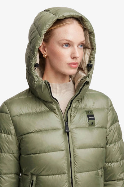 blauer Piumino Full Zip Con Cappuccio In Ovatta Termica Caroll Verde Donna, foto 4