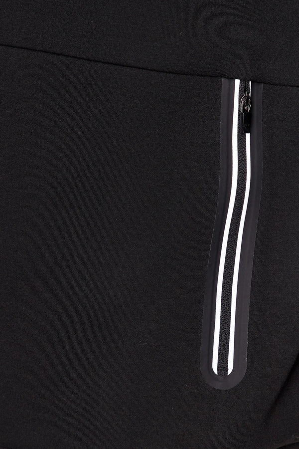 emporio armani ea7 Felpa Full Zip Con Cappuccio Premium Shield In Misto Viscosa Stretch Nero Uomo, foto 4