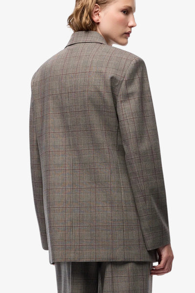 pinko Giacca Doppiopetto A Quadri New Guinea Beige Donna, foto 4