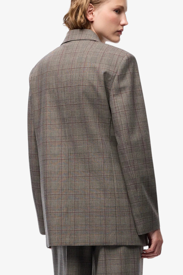 pinko Giacca Doppiopetto A Quadri New Guinea Beige Donna, foto 4