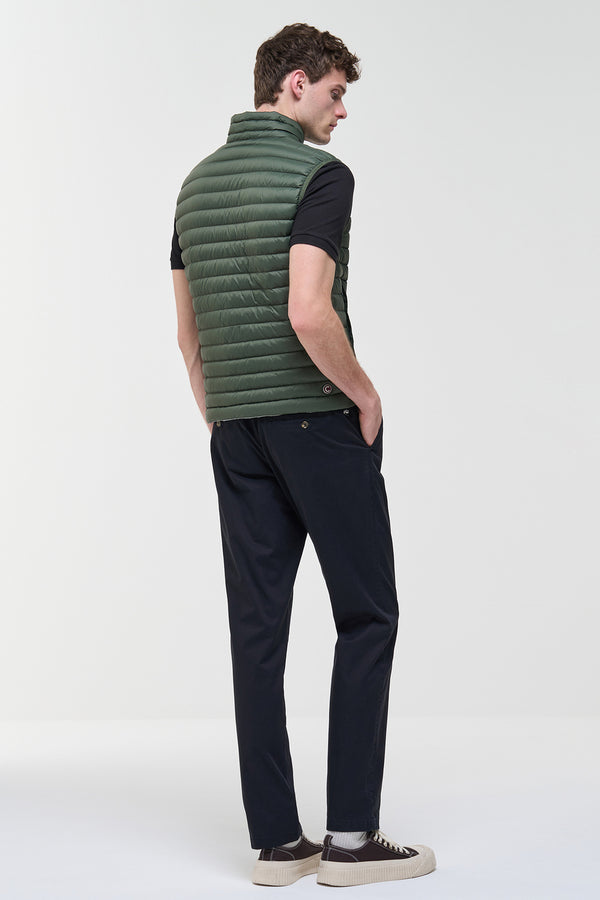 colmar Gilet Full Zip Imbottito In Piuma Leggera Verde Uomo, foto 4