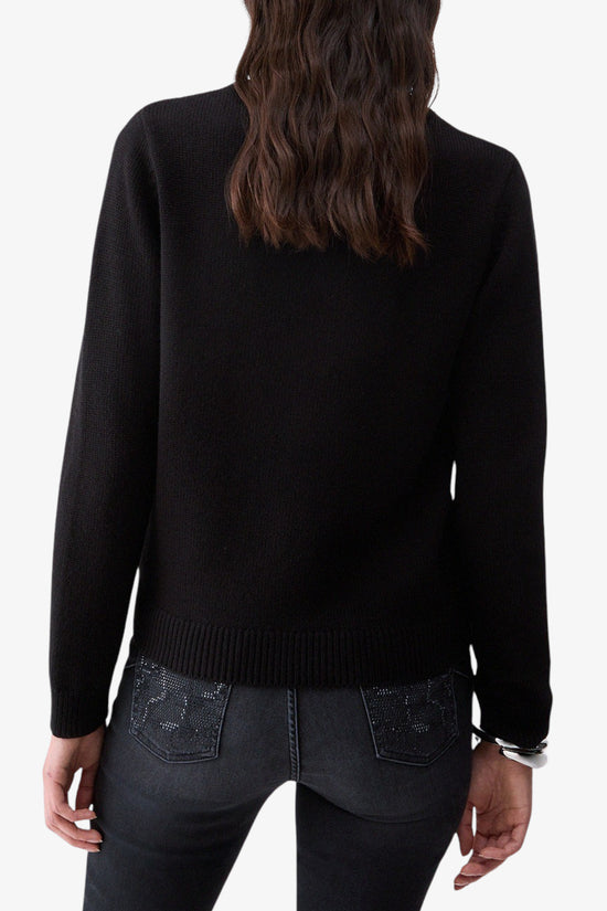  Maglione Girocollo Con Ricamo Gioiello-liu jo-Nero-Special_-Tf6160 ma22s l9584-4  