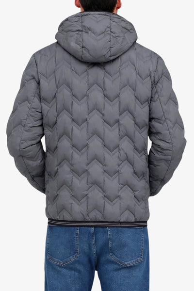 blauer Piumino Full Zip Con Cappuccio Piery Grigio Uomo, foto 4