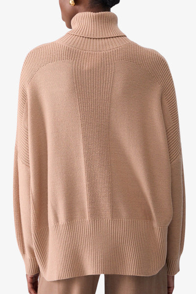 liu jo Dolcevita Maglione In Misto Lana Con Bottoni Beige Donna, foto 4