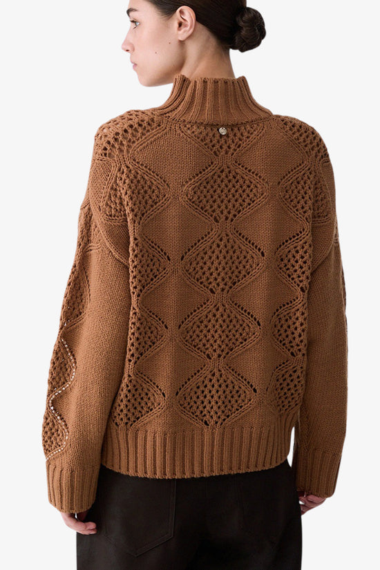  Lupetto Maglione Con Perline E Traforature-liu jo-Marrone-Special_-Wf6287 ma37r 81020-4  