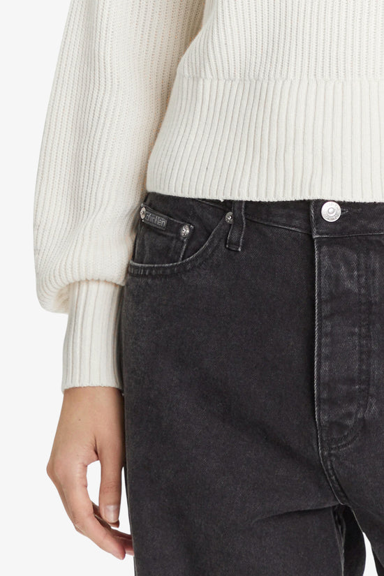  Dolcevita Maglione Big Logo CK-calvin klein jeans-Bianco-Donna-Lv047d349g 101-4  