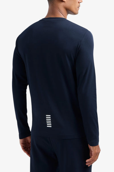 emporio armani ea7 T-Shirt Maniche Lunghe Core Identity Blu Uomo, foto 4