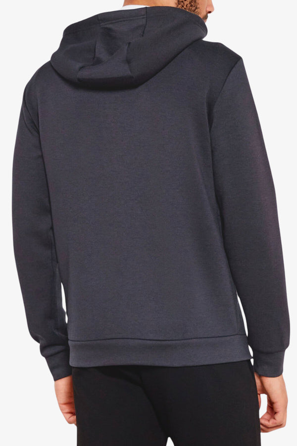 emporio armani ea7 Felpa Full Zip Con Cappuccio Premium Shield In Misto Viscosa Stretch Grigio Uomo, foto 4