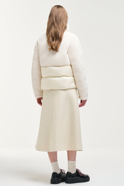 colmar Piumino Full Zip Collo Alto Con Dettagli Teddy Bianco Donna, foto 4