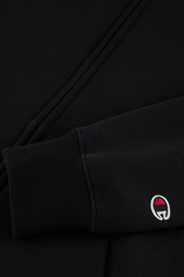 champion Felpa Full Zip Con Cappuccio Logo Piccolo Ricamato Nero Donna, foto 4