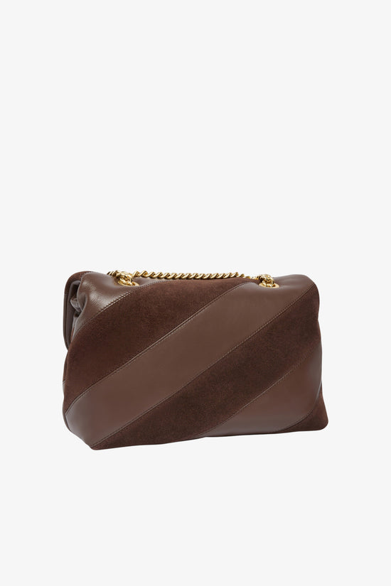  Borsa A Tracolla Classic Love Bag Puff Maxi In Pelle E Camoscio-pinko-Marrone-Donna-100038 a2jy l74v-4  