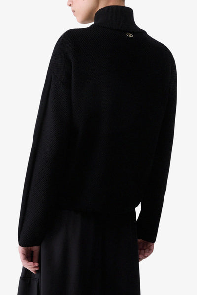 liu jo Giacca In Maglia Full Zip Nero Donna, foto 4
