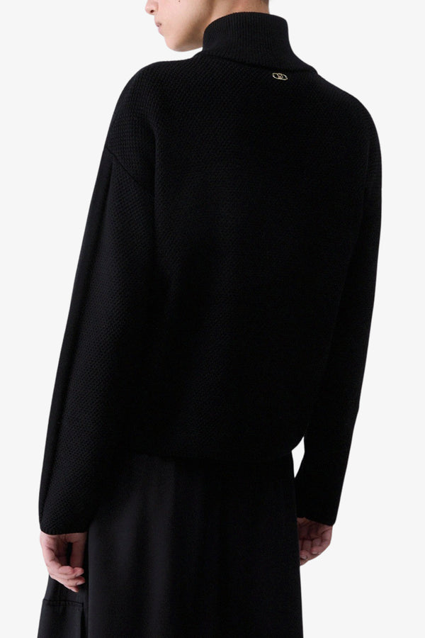 liu jo Giacca In Maglia Full Zip Nero Donna, foto 4