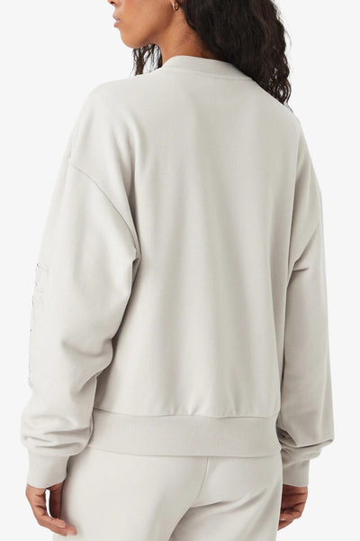 emporio armani ea7 Felpa Full Zip Logo Series Con Borchie Grigio Donna, foto 4