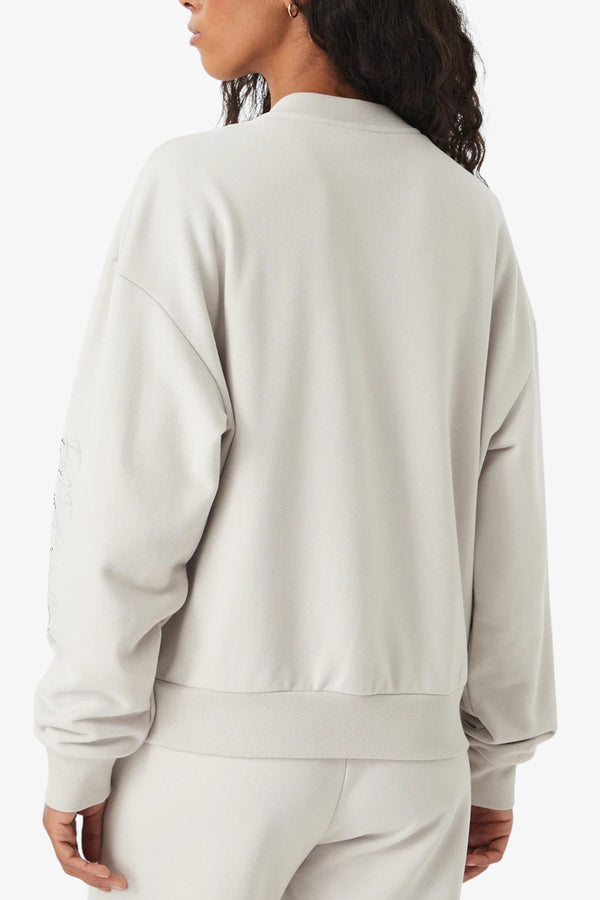 emporio armani ea7 Felpa Full Zip Logo Series Con Borchie Grigio Donna, foto 4