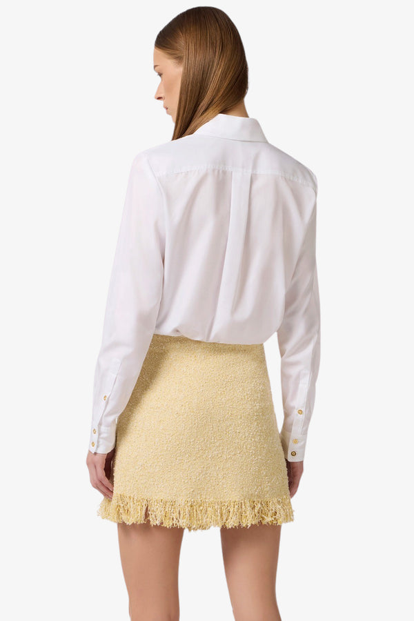 elisabetta franchi Camicia Maniche Lunghe Con Doppio Colletto E Ricamo Bianco Donna, foto 4