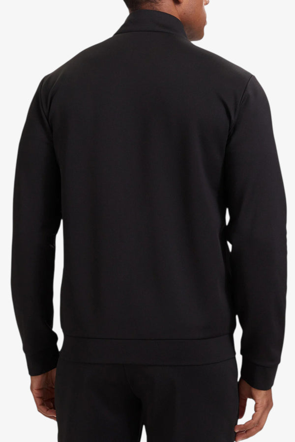 emporio armani ea7 Felpa Full Zip Lux Identity In Jersey Elasticizzato Nero Uomo, foto 4