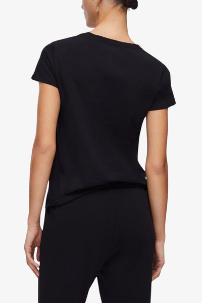 liu jo T-Shirt Maniche Corte Con Strass Nero Donna, foto 4