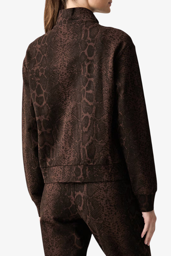 emporio armani ea7 Felpa Full Zip Graphic Series Stampa Pitonata Marrone Donna, foto 4