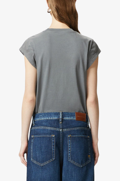 pinko T-Shirt Maniche Corte Queen of The Road Grigio Donna, foto 4