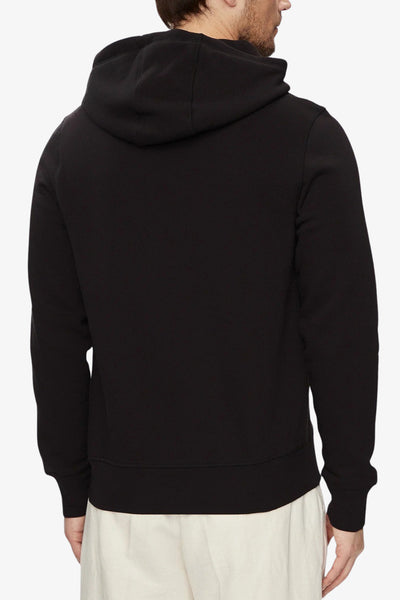 tommy hilfiger Felpa Con Cappuccio Flex Logo Ricamato Nero Uomo, foto 4
