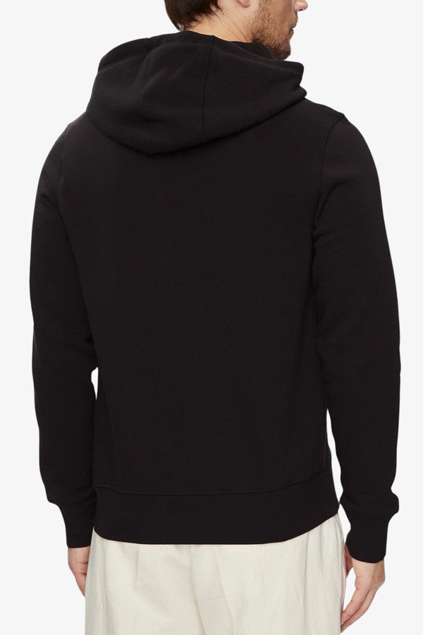 tommy hilfiger Felpa Con Cappuccio Flex Logo Ricamato Nero Uomo, foto 4