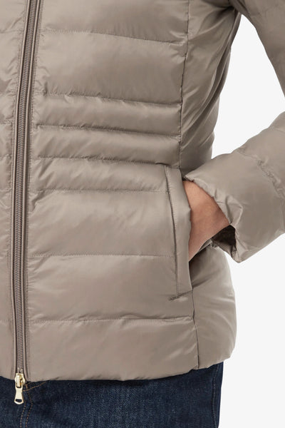 emporio armani ea7 Piumino Full Zip Con Cappuccio Core Lady Beige Donna, foto 4
