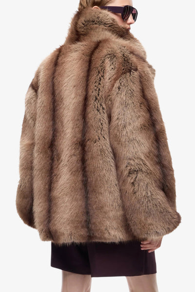 pinko Caban Eco Pelliccia Caladenia Beige Donna, foto 4