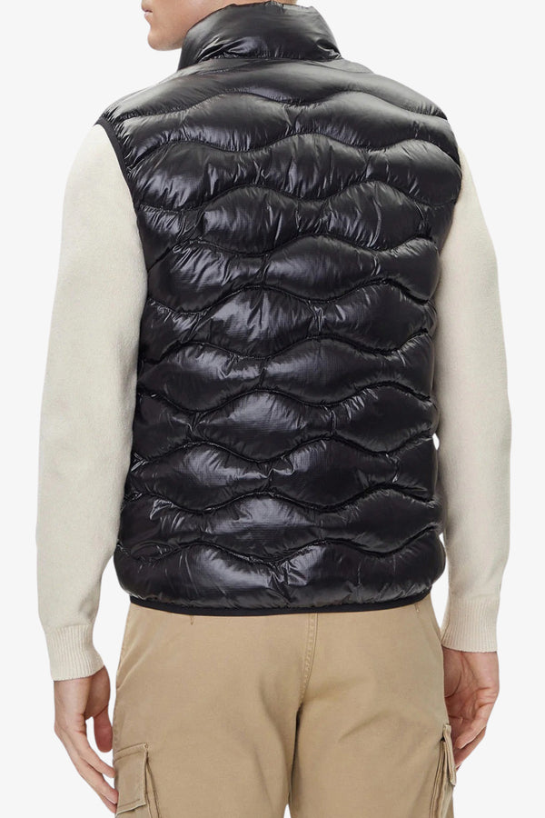 blauer Gilet Piumino Ad Onde Full Zip Danny Nero Uomo, foto 4