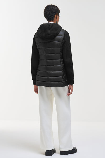 colmar Piumino Full Zip Con Cappuccio E Maniche In Maglia Nero Donna, foto 4