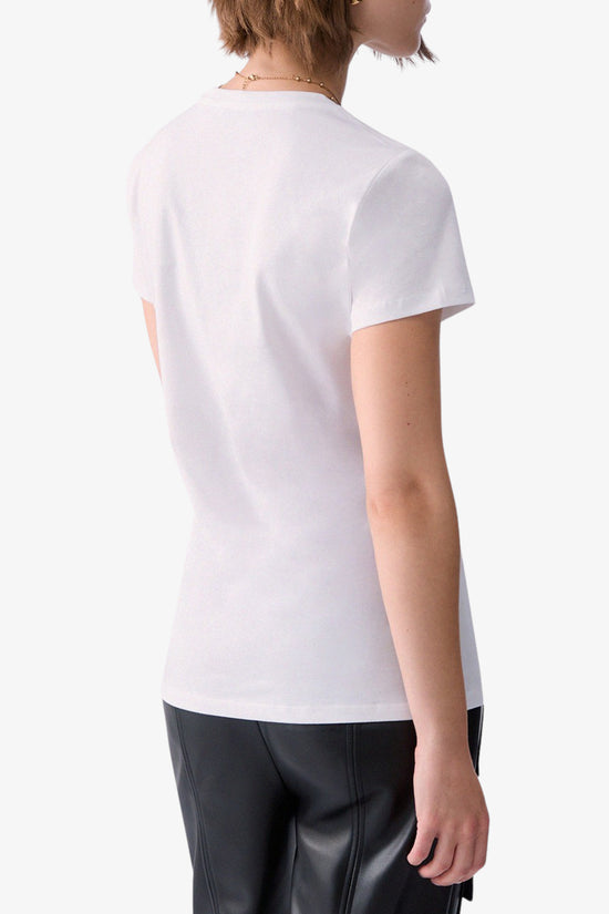  T-Shirt Maniche Corte Con Stampa E Strass-liu jo-Bianco-Special_-Wf6346 js923 l.9466-4  
