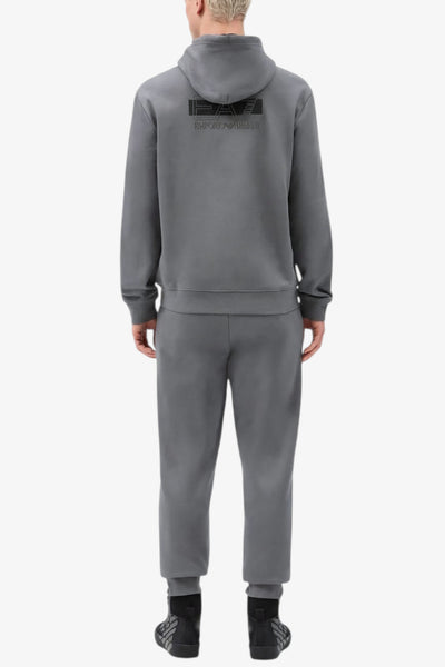 emporio armani ea7 Tuta Full Zip Con Cappuccio Visibility Grigio Uomo, foto 4