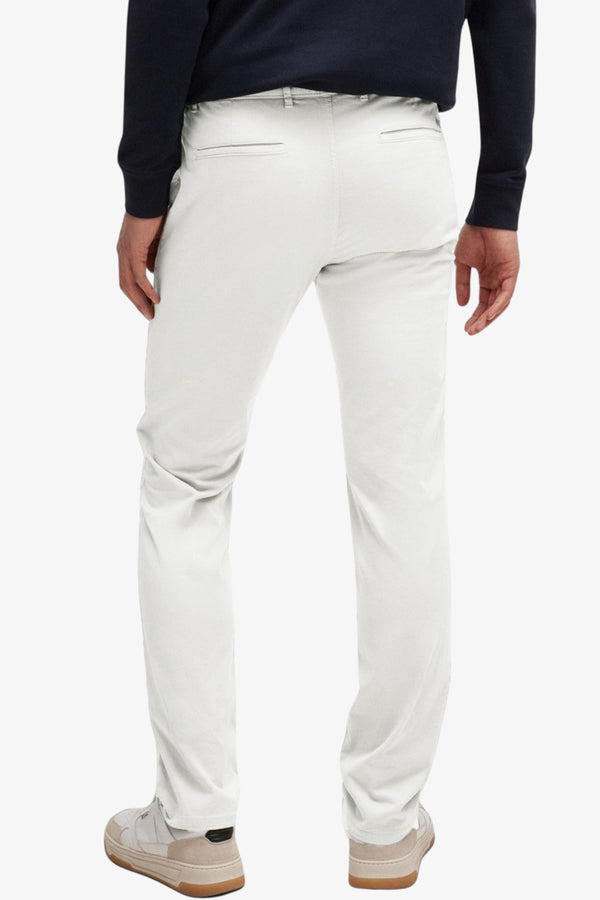 boss Pantaloni Chino Slim Fit In Cotone Elasticizzato Bianco Uomo, foto 4