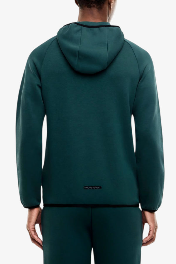 emporio armani ea7 Felpa Full Zip Con Cappuccio Natural Ventus 7 Verde Uomo, foto 4