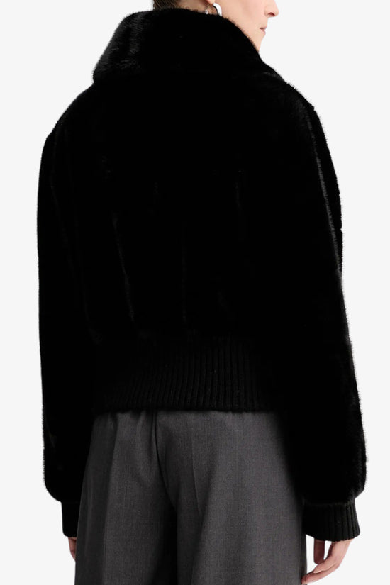  Giacca Bomber Full Zip In Eco Pelliccia-pinko-Nero-Donna-105399 a2pi z99-4  